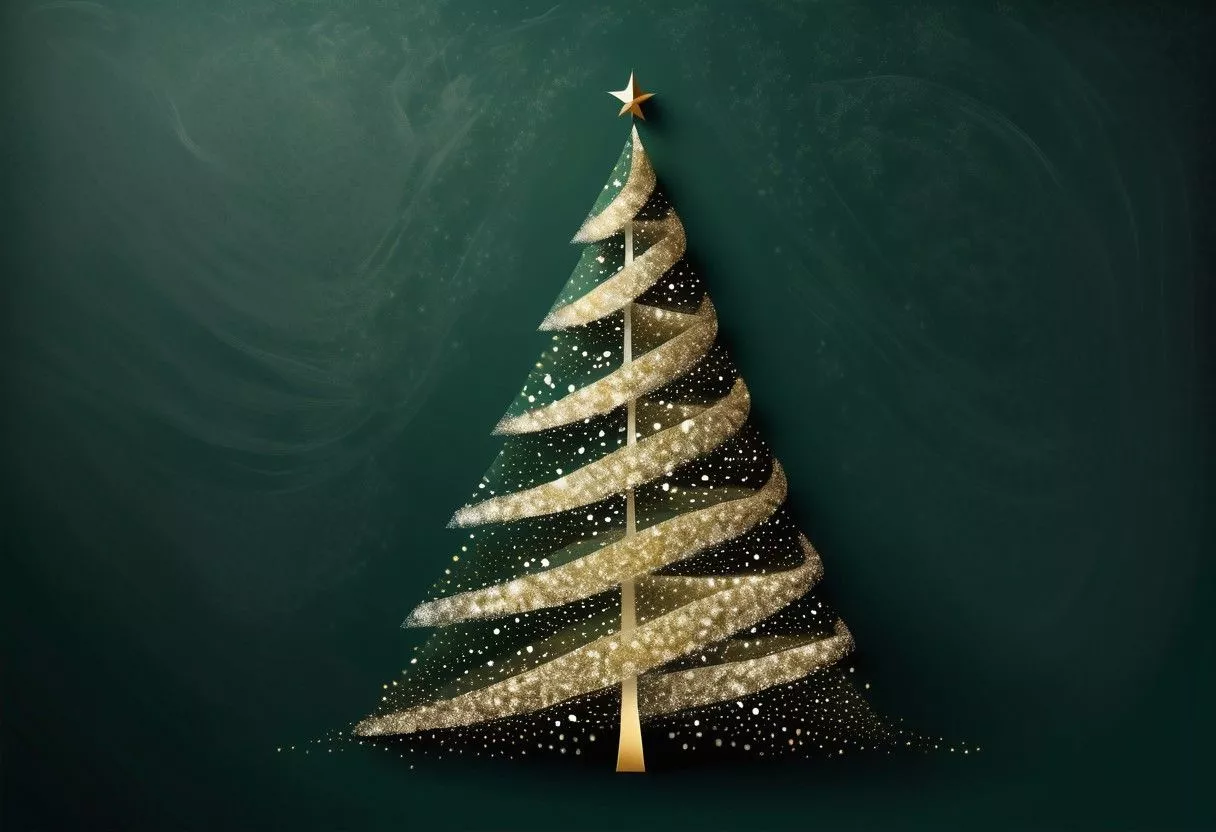 Modern White Christmas Tree Dark Green