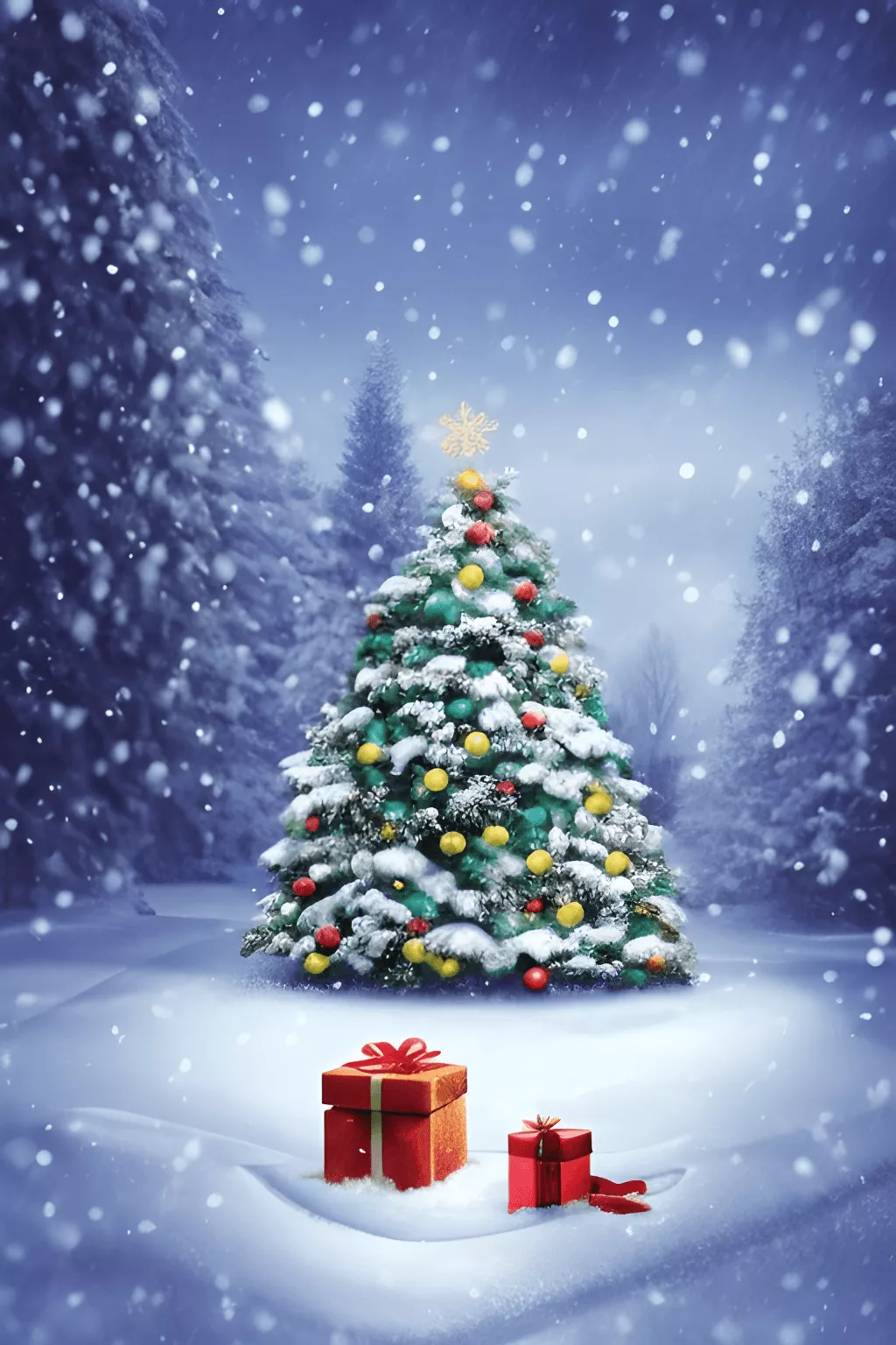 Christmas Wallpaper HD Dark Blue Snow