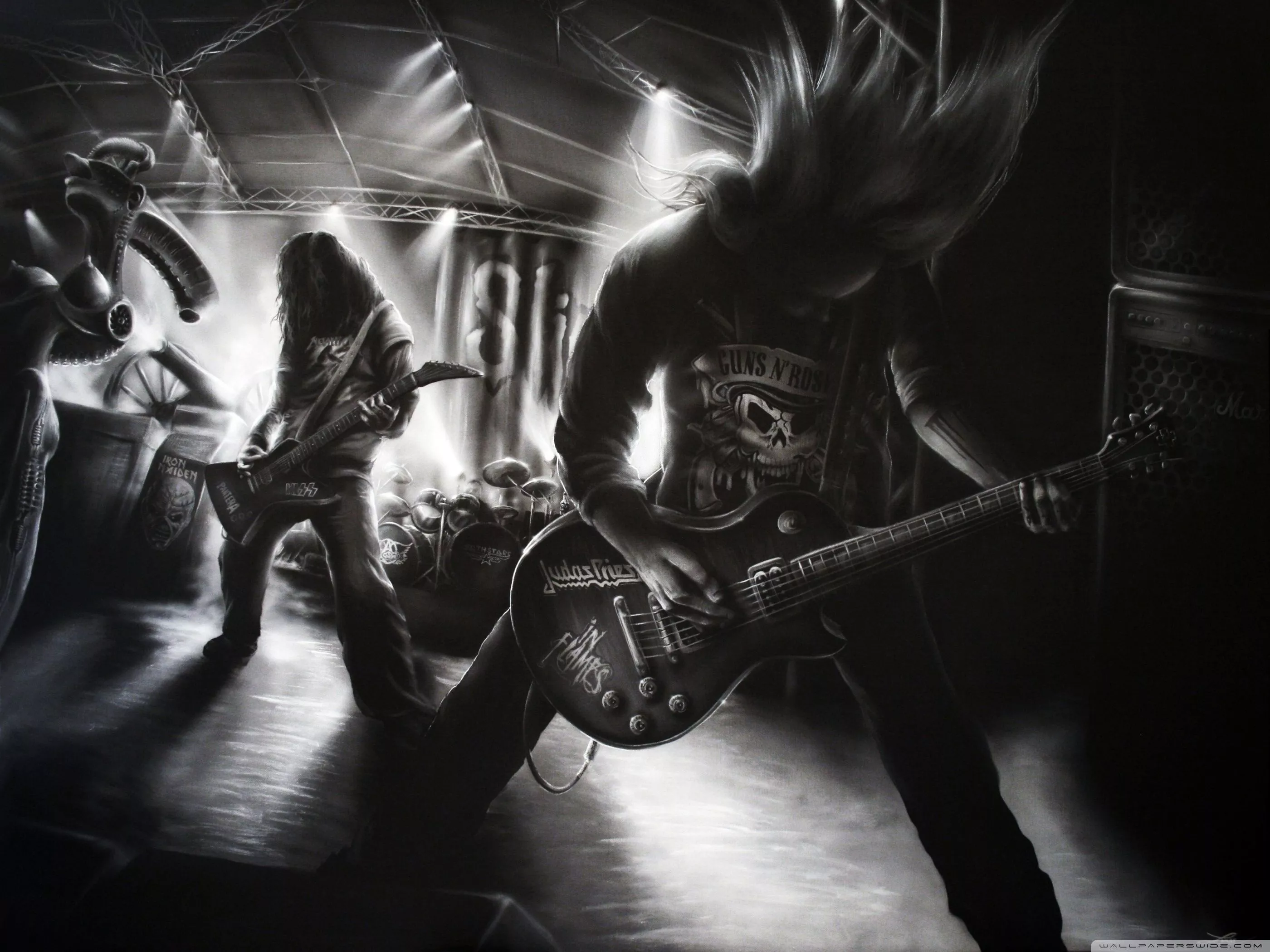 Metal music outlet wallpaper