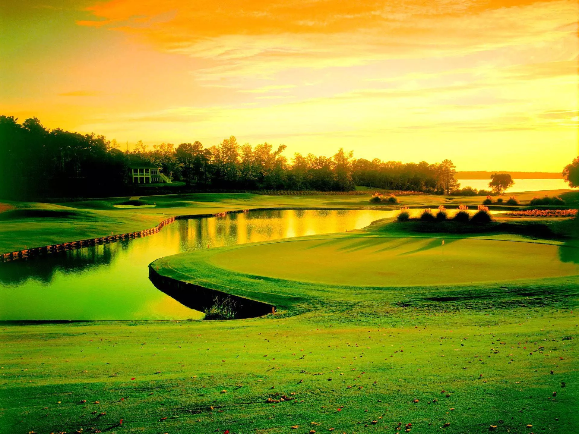 Golf Course Background. Wallpaper