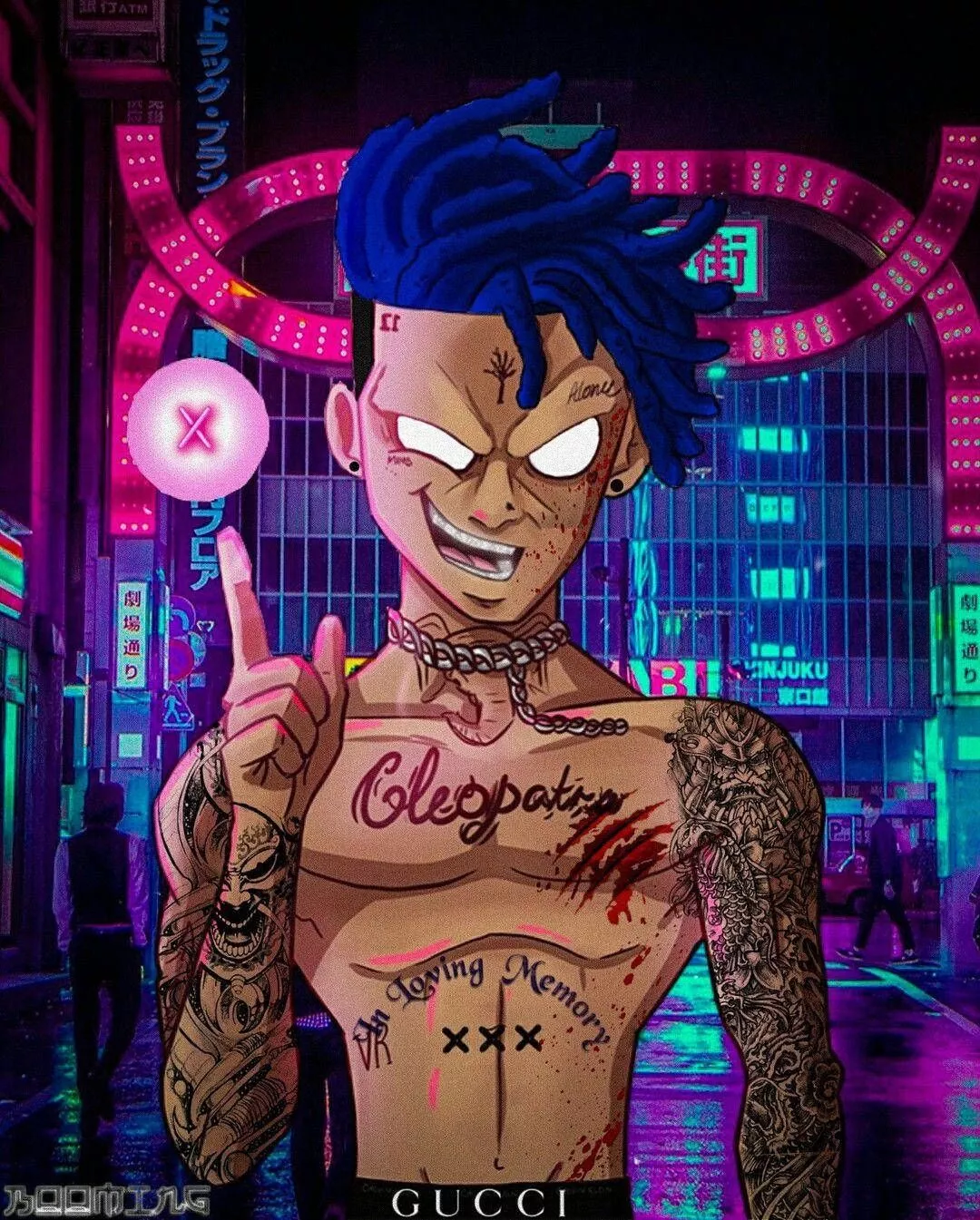 Download Xxxtentacion Anime Blue Haired