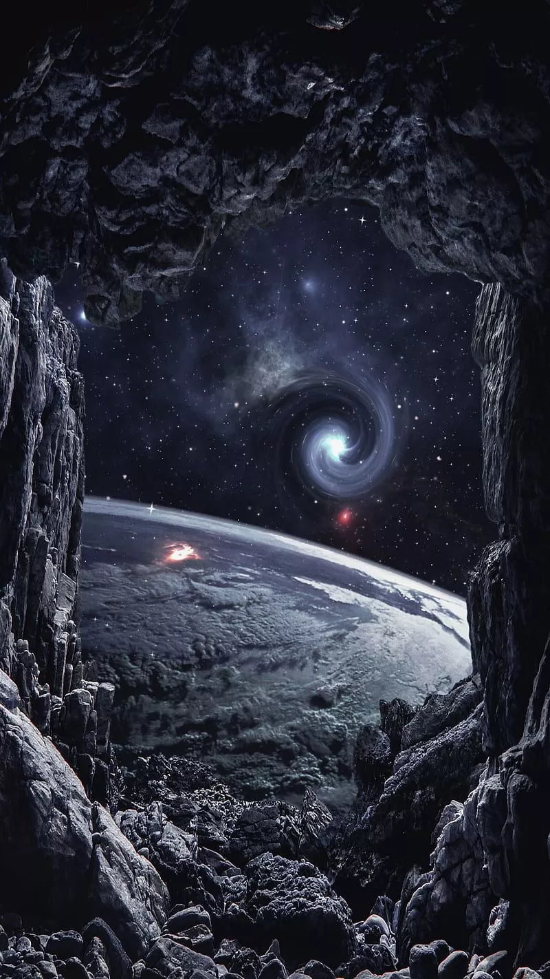 HD cave at night wallpaper