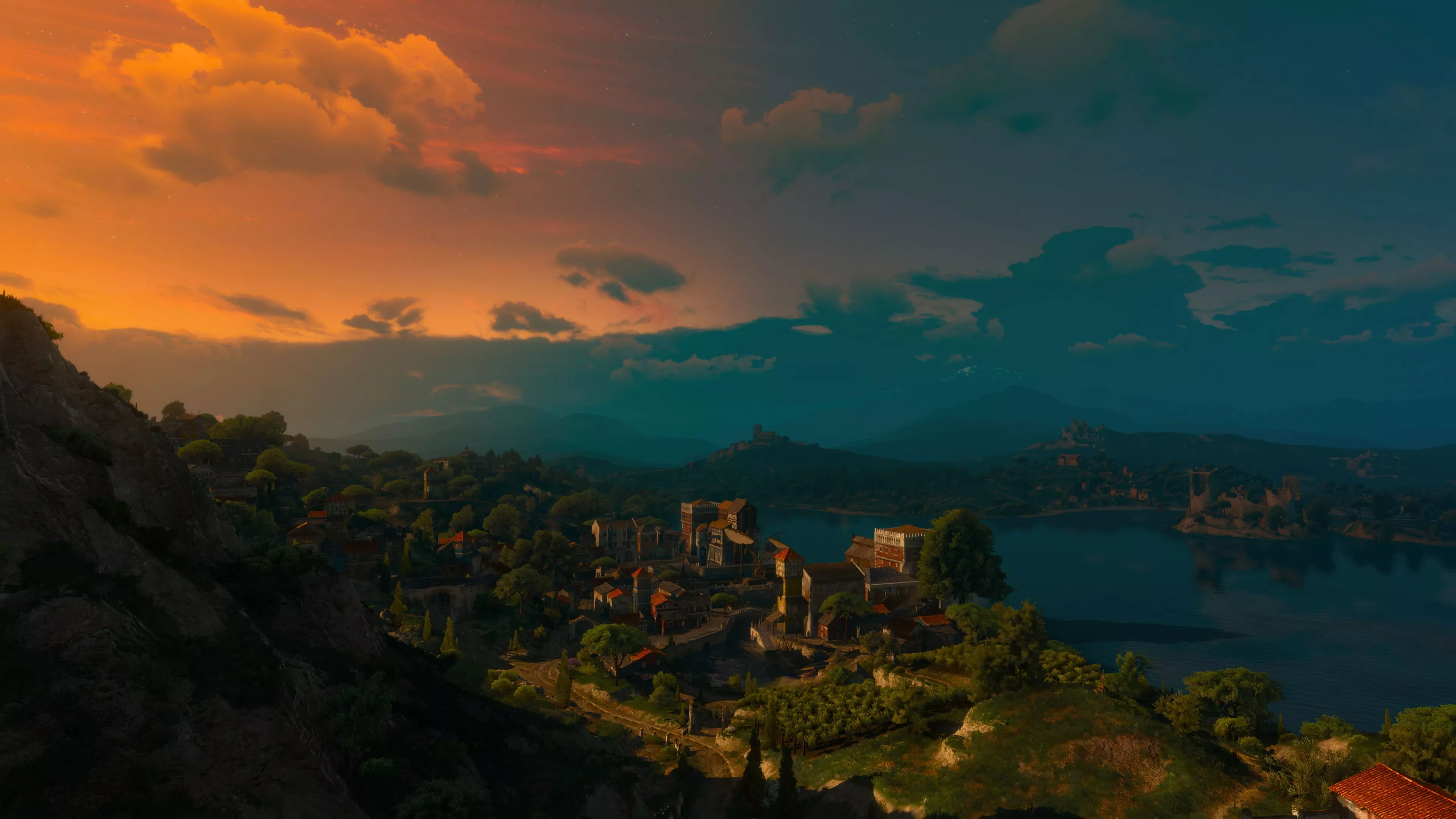 4K The Witcher 3 Calm City Wallpaper