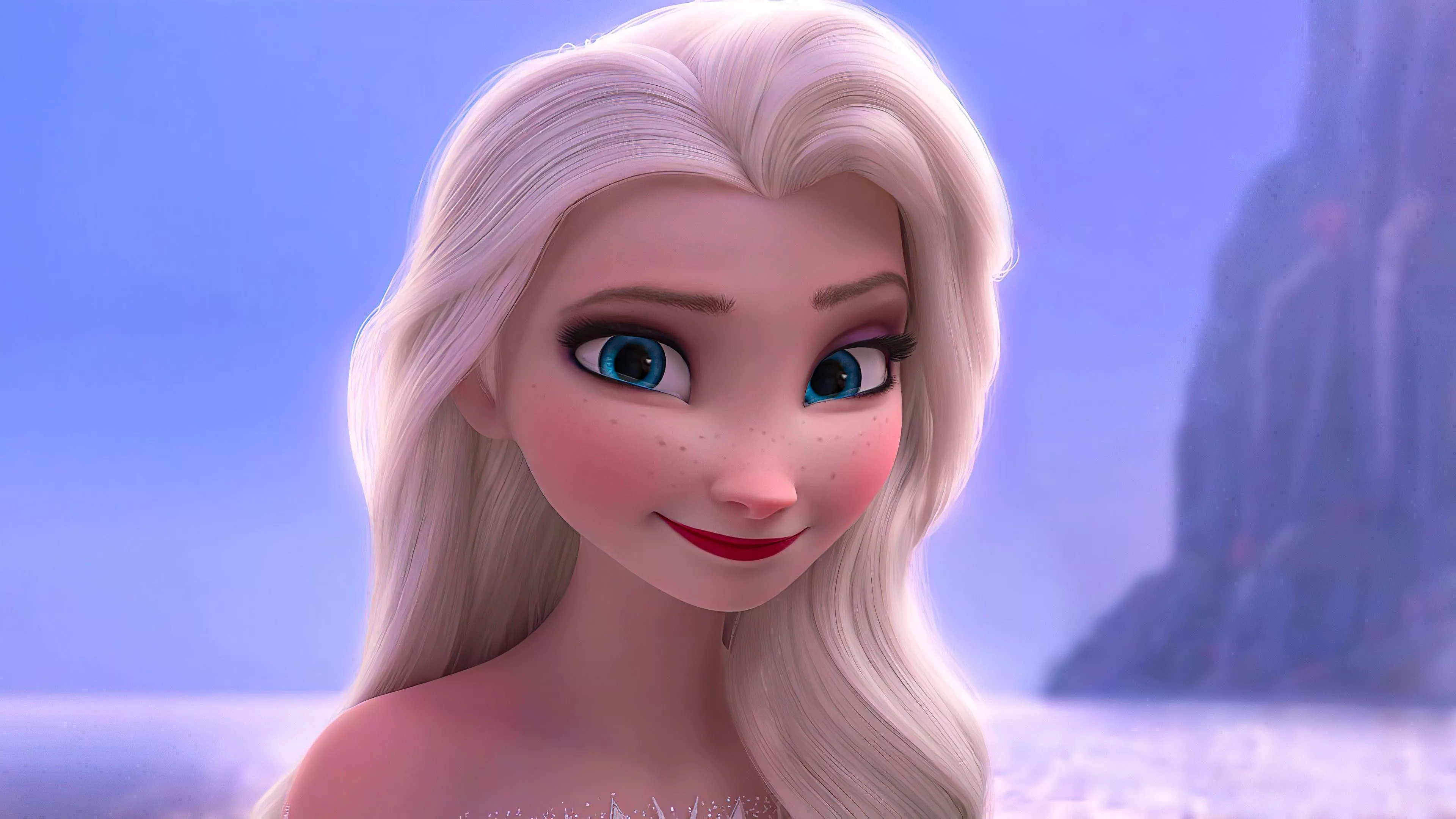 Blue Eyes White Hair Elsa 4K 5K HD