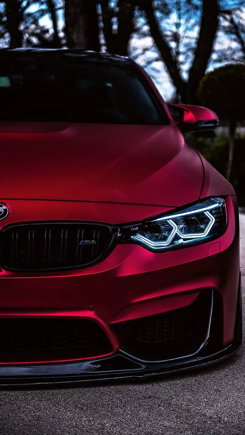 Devil eyes, bmw, m4, red, car, supercar