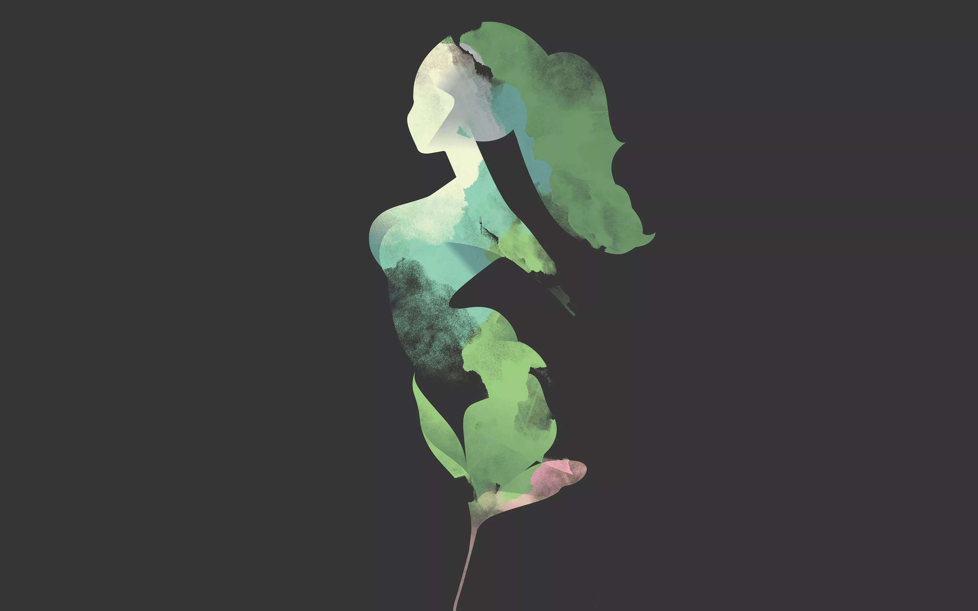 Flower Dark Woman Illustration Art