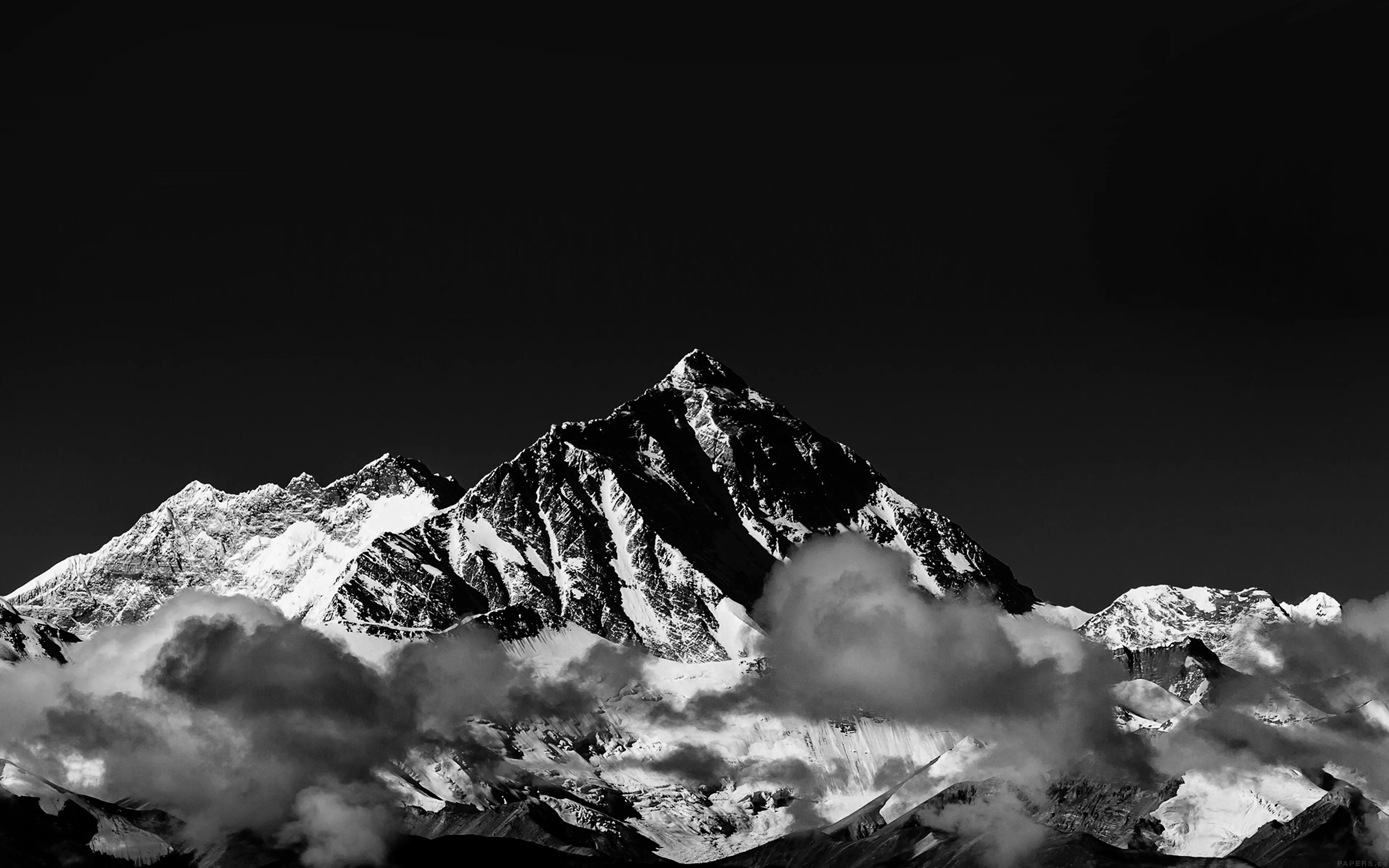 Snow Solo Mountain High Nature Dark Bw