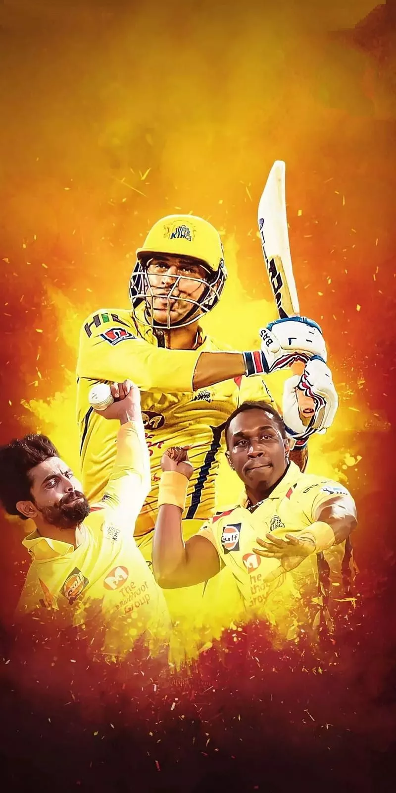 Chennai Super kings, bravo, dhoni, jadeja, HD phone wallpaper