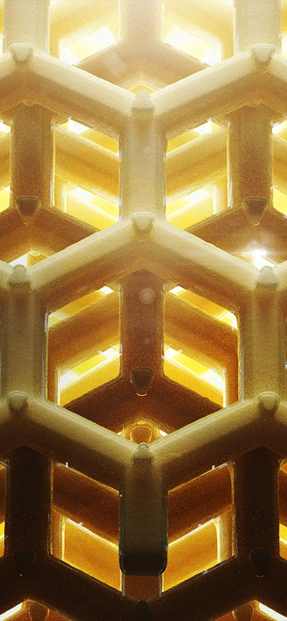 Honey Cube Gold Pattern Wallpaper