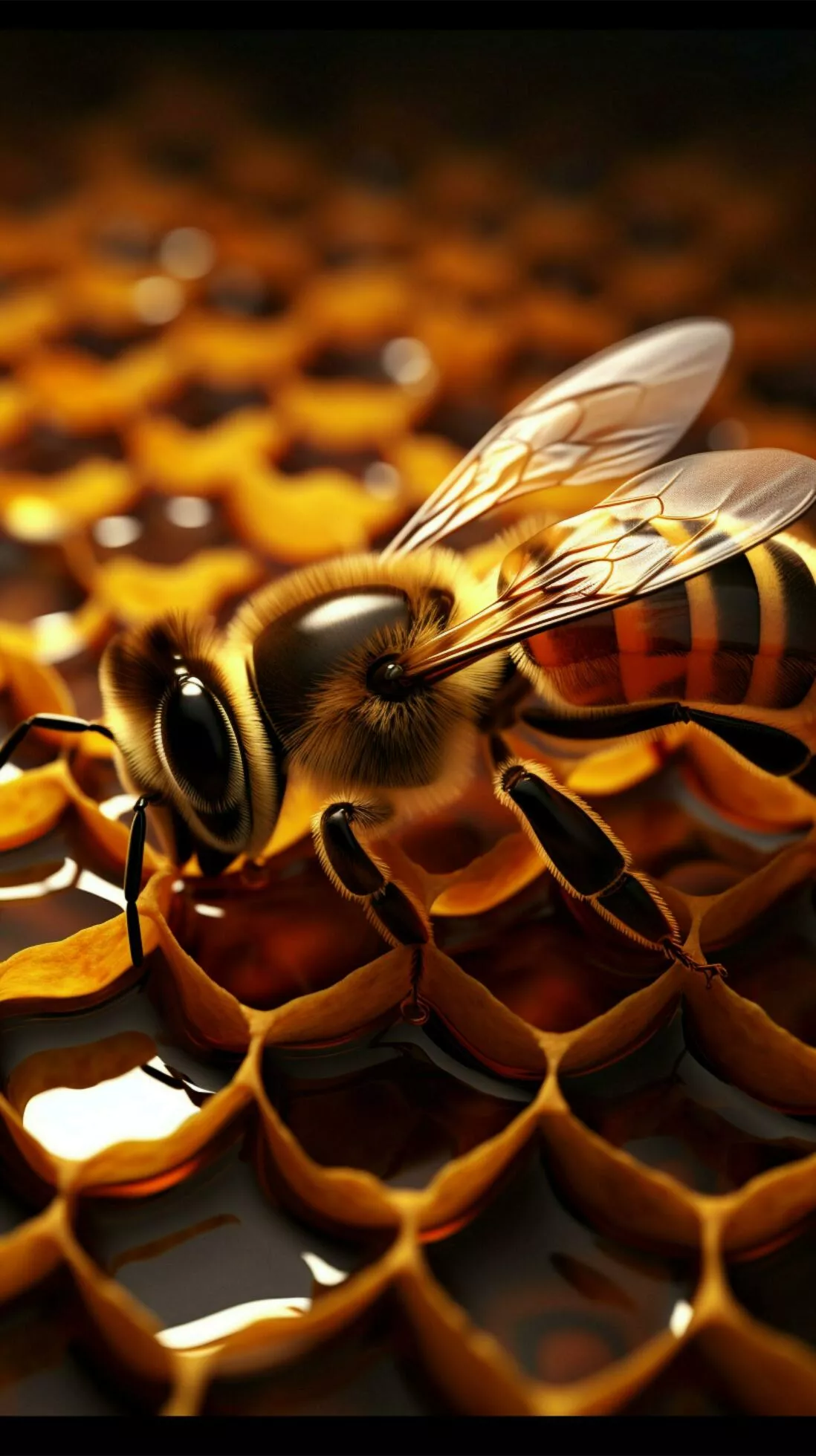 Honeycomb with cyber bee