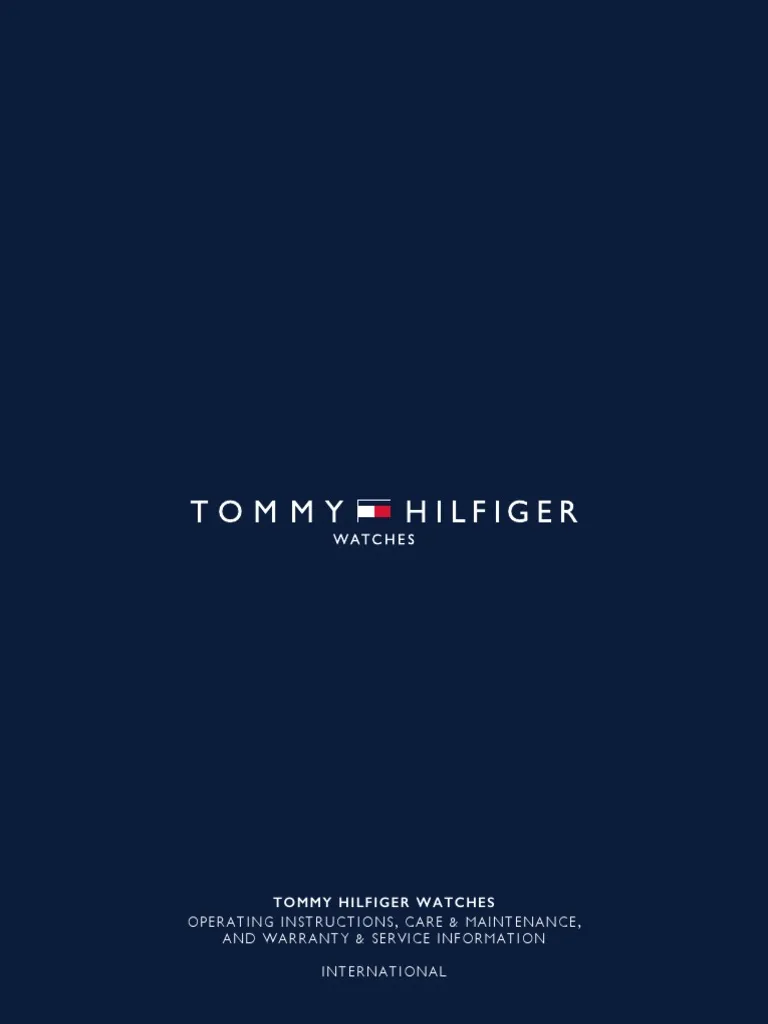 Manual Reloj Tommy Hilfiger PDF. PDF