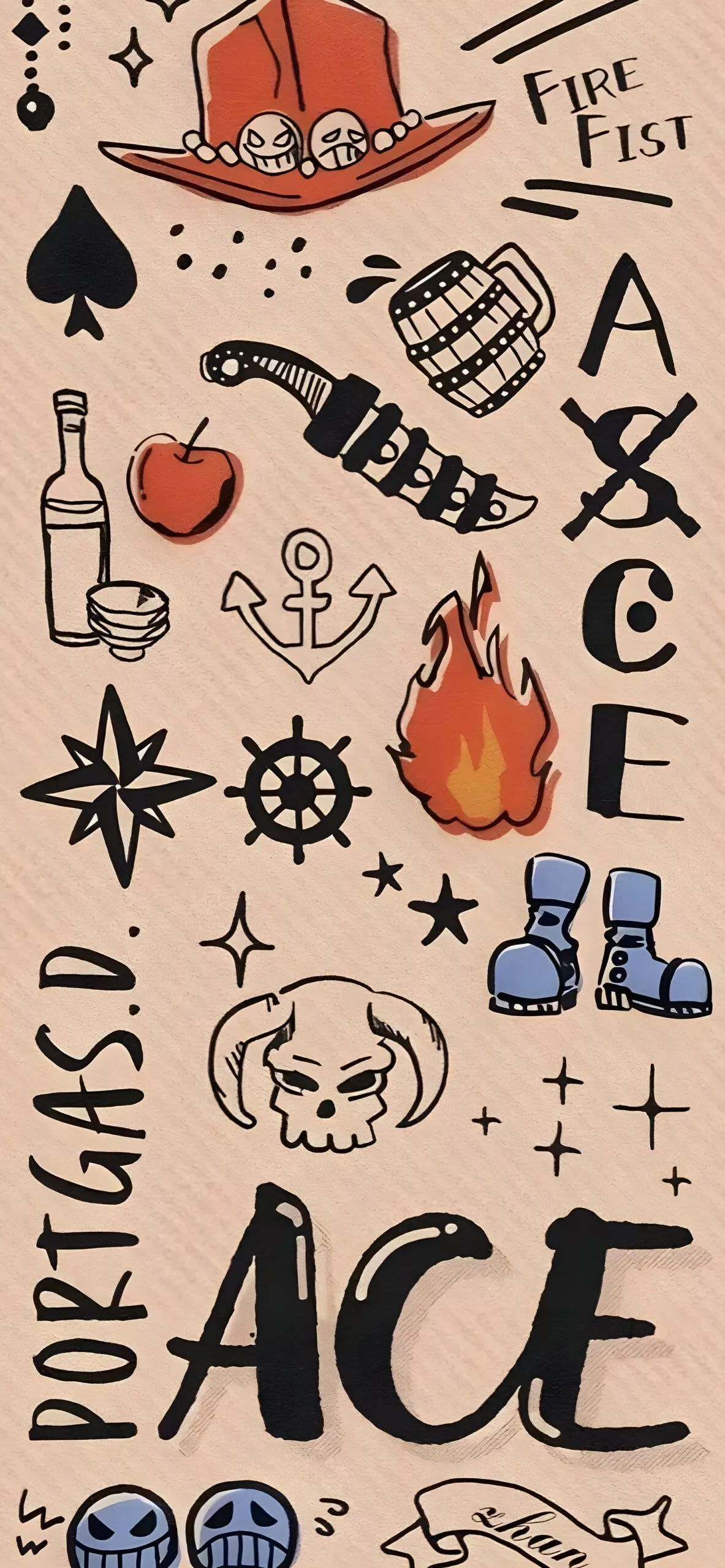 Portgas D. Ace Tattoos Wallpaper