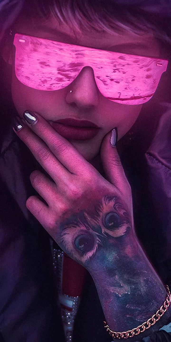 Hood Lipstick Sunglasses Tattoo Sci Fi