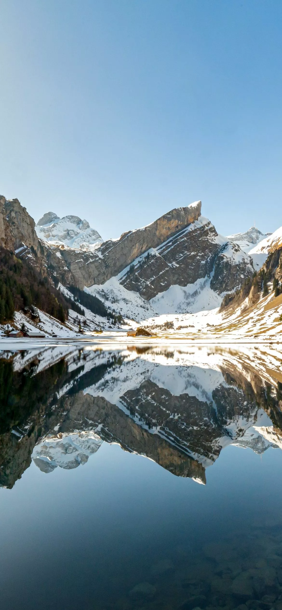 Seealpsee lake Wallpaper 4K, Swiss Alps