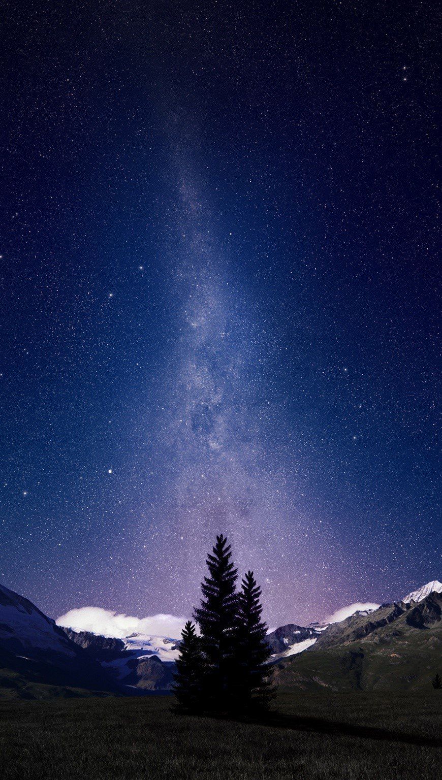 Night in Swiss Alps Wallpaper