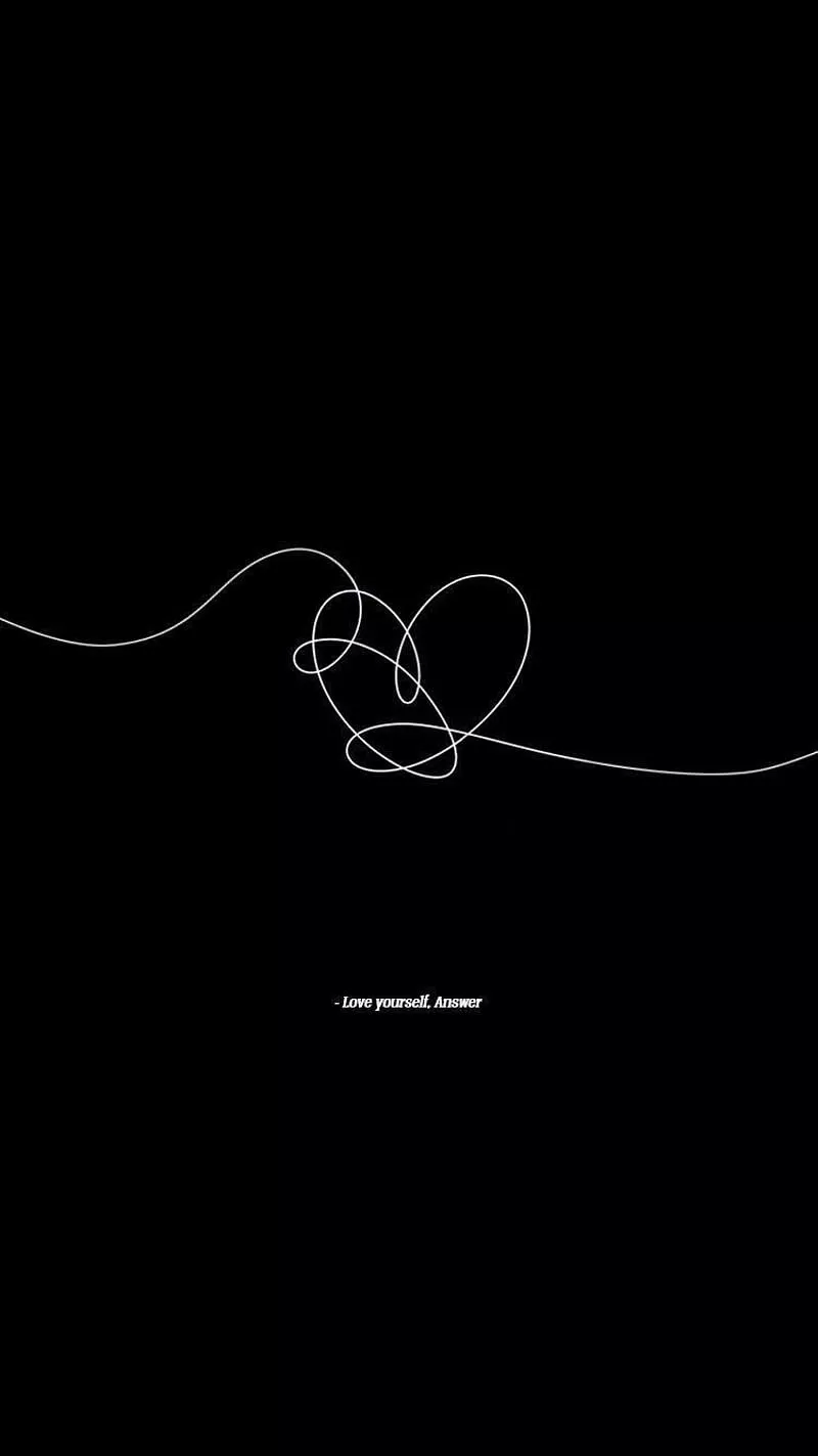BTS love yourself, black, heart, kpop