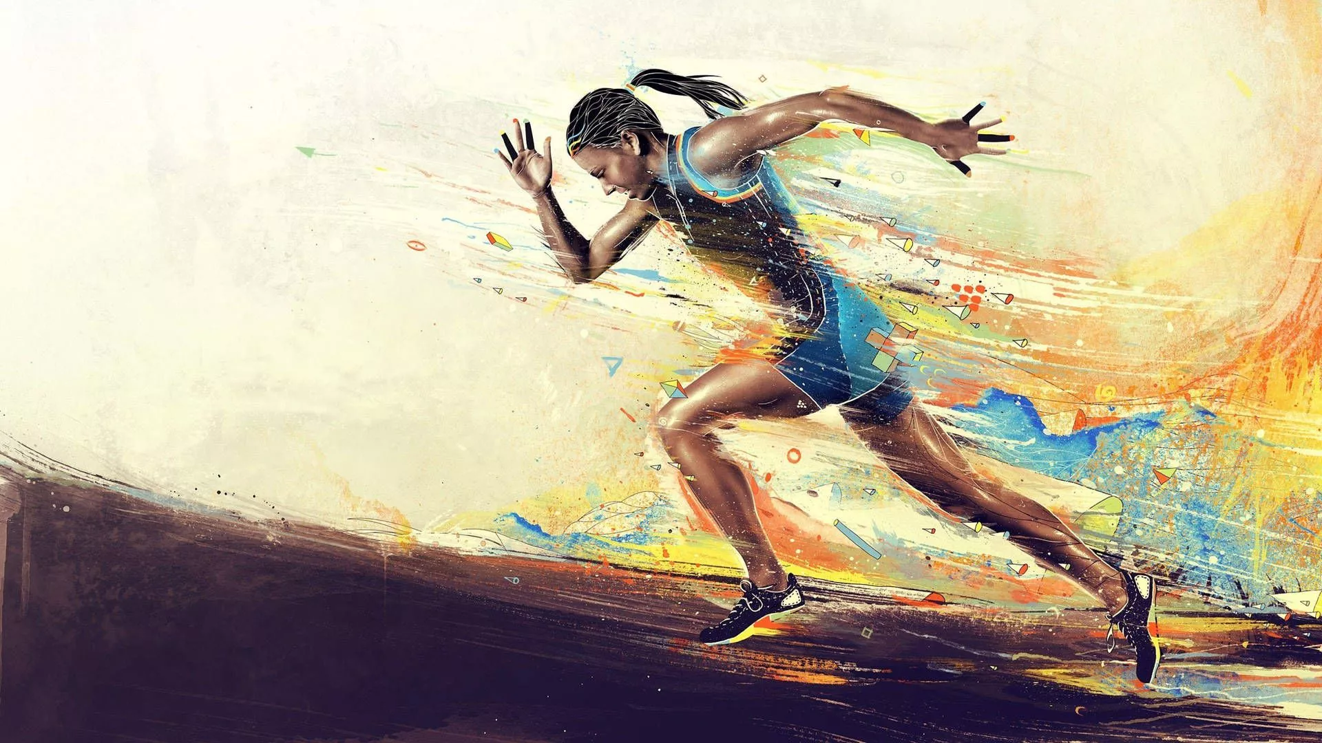 Woman Athletic Runner Digital Art