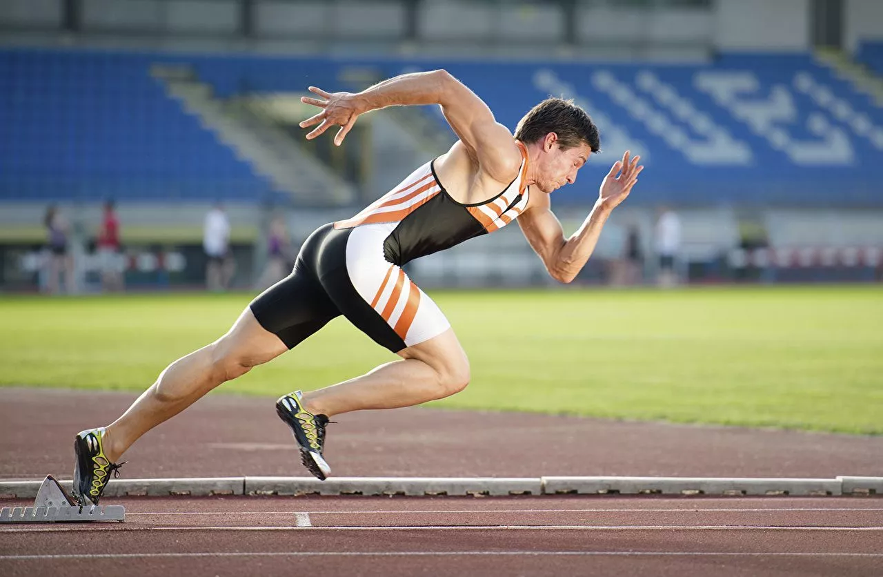 Photo Men Run Start sprinting athletic
