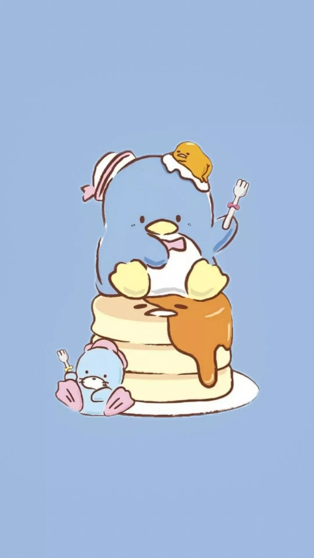 Tuxedo Sam Chip Gudetama Pancakes