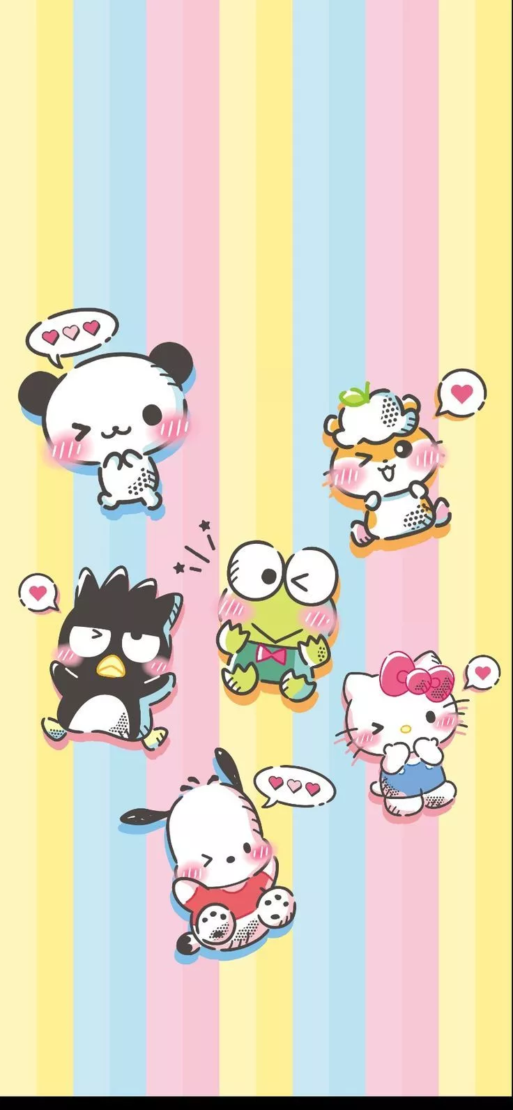 Hello Kitty, Pochacco, Pankunchi, Badtz