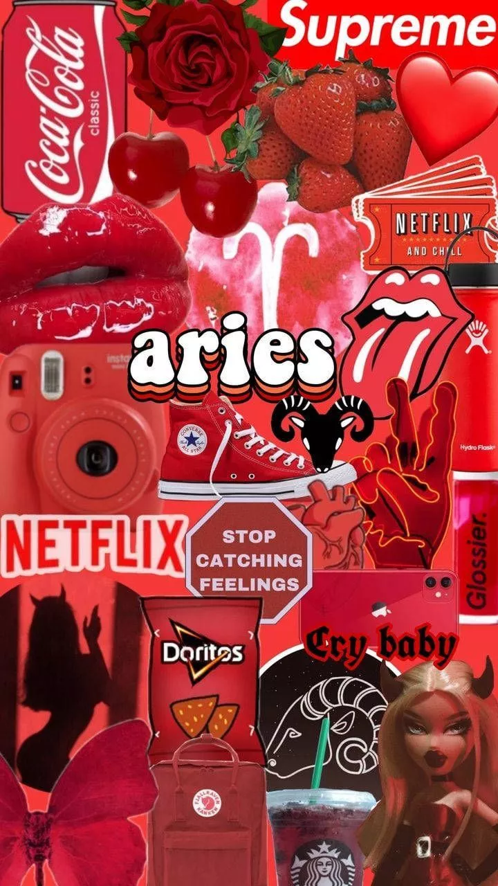 All Things Red Collage Aries Aesthetic