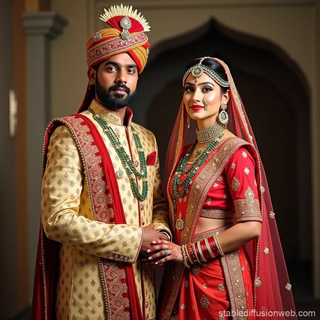 South Indian Wedding Couple. Stable