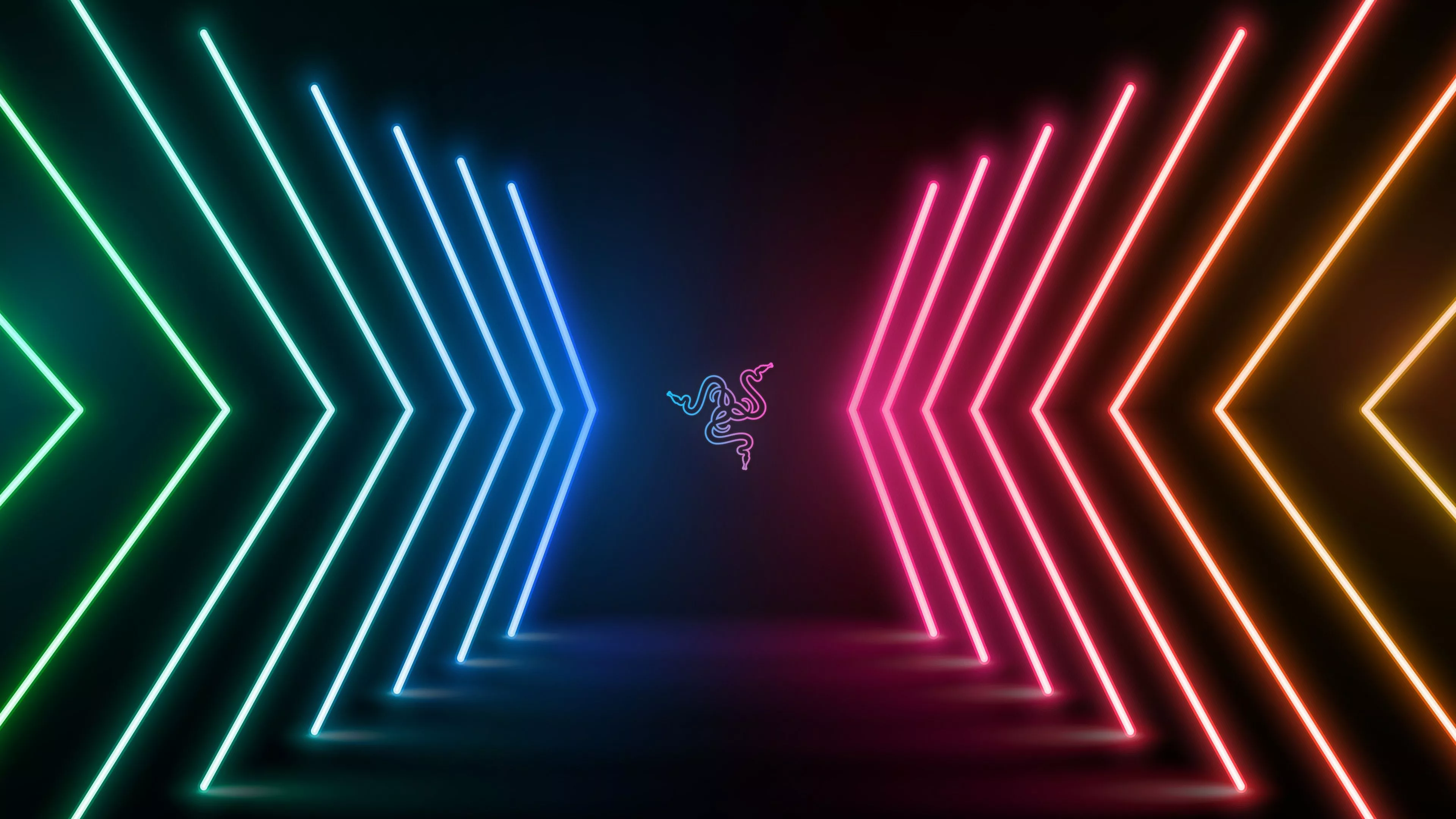 Razer Wallpaper 4K, Neon Lights, Colorful