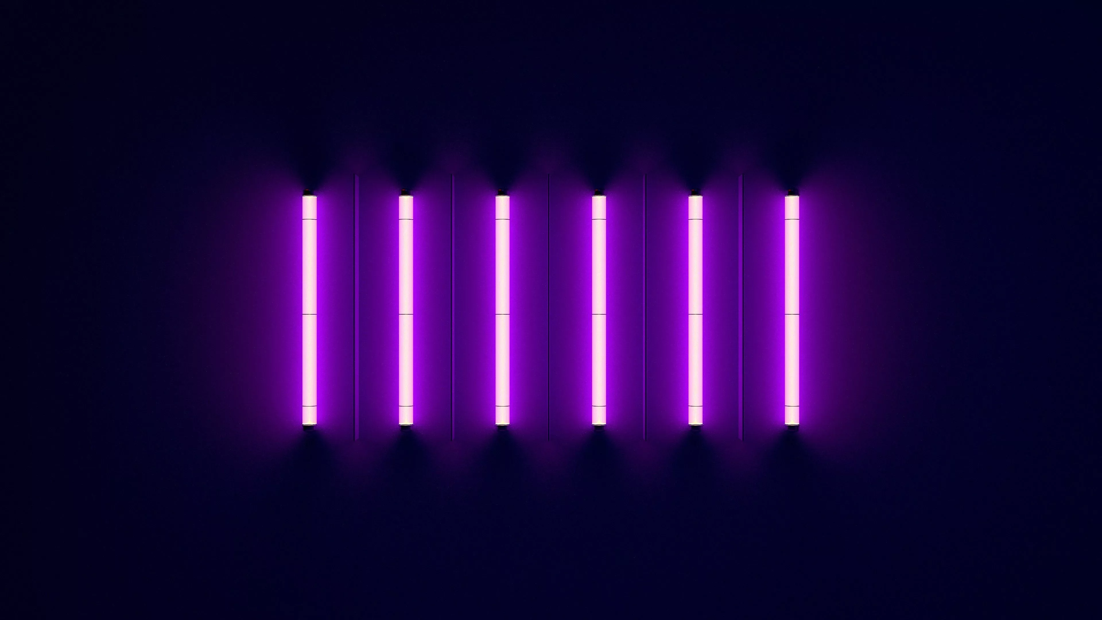 Purple Neon Lights 4K Wallpaper. HD