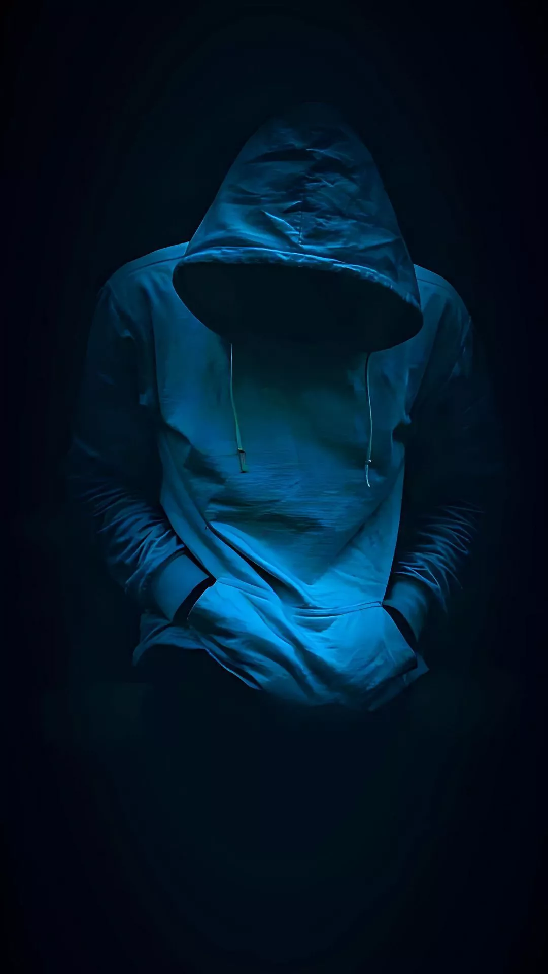 Wallpaper man, sweater, hood, darkness
