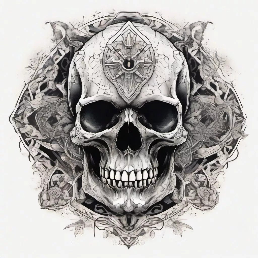 Masculine Skull Tattoo In The Sigilism