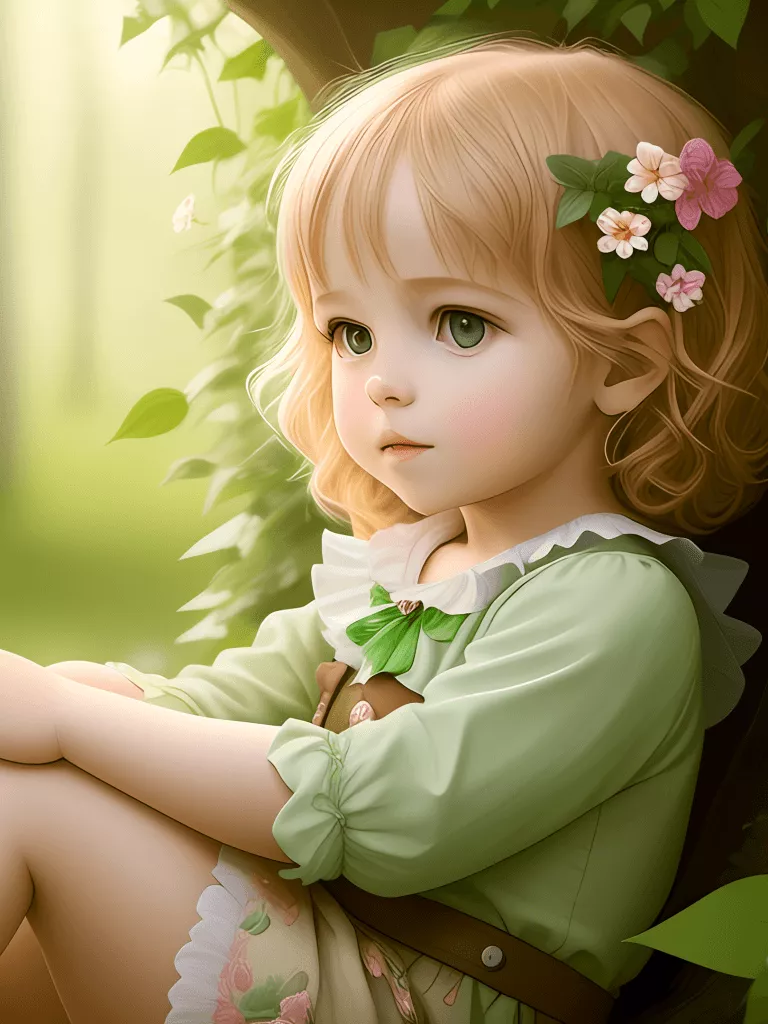 Cute child Wallpaper 4K, AI art, Spring