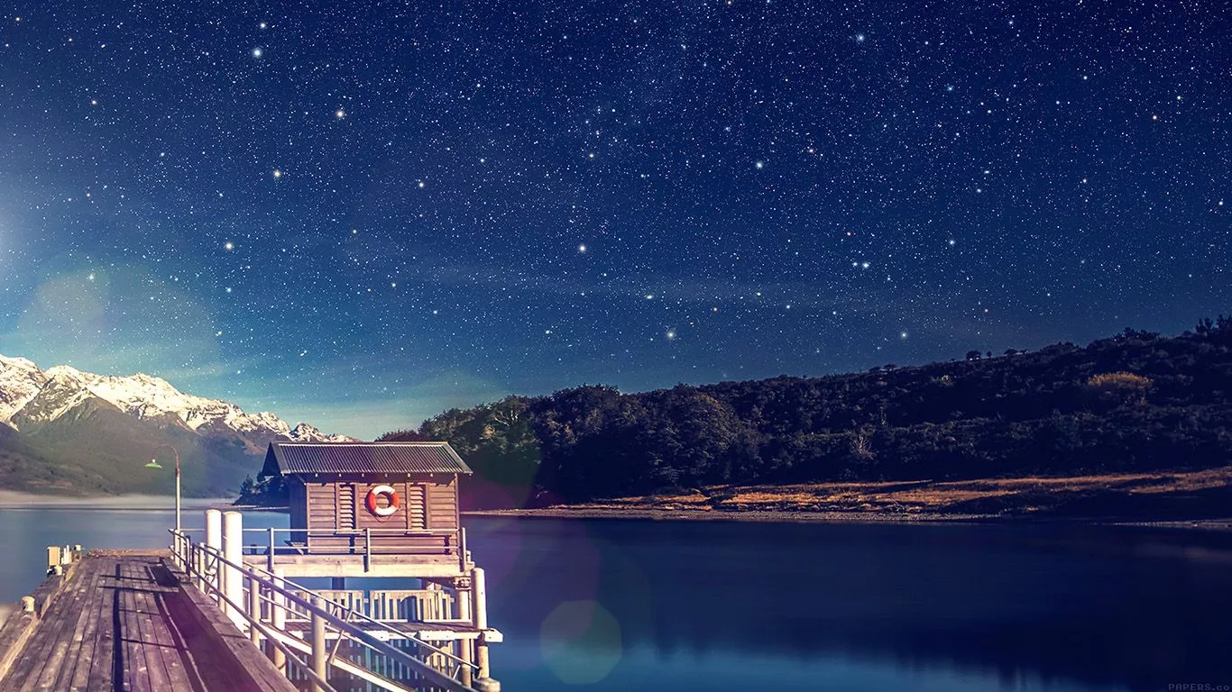 desktop, laptop. star shiny lake