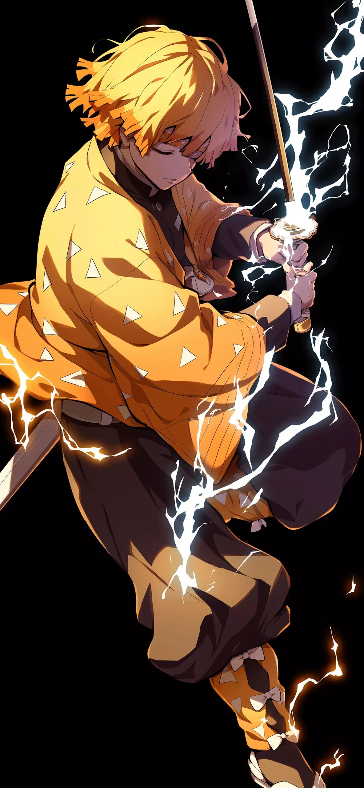 ⚡ Zenitsu Lightning Black Demon Slayer