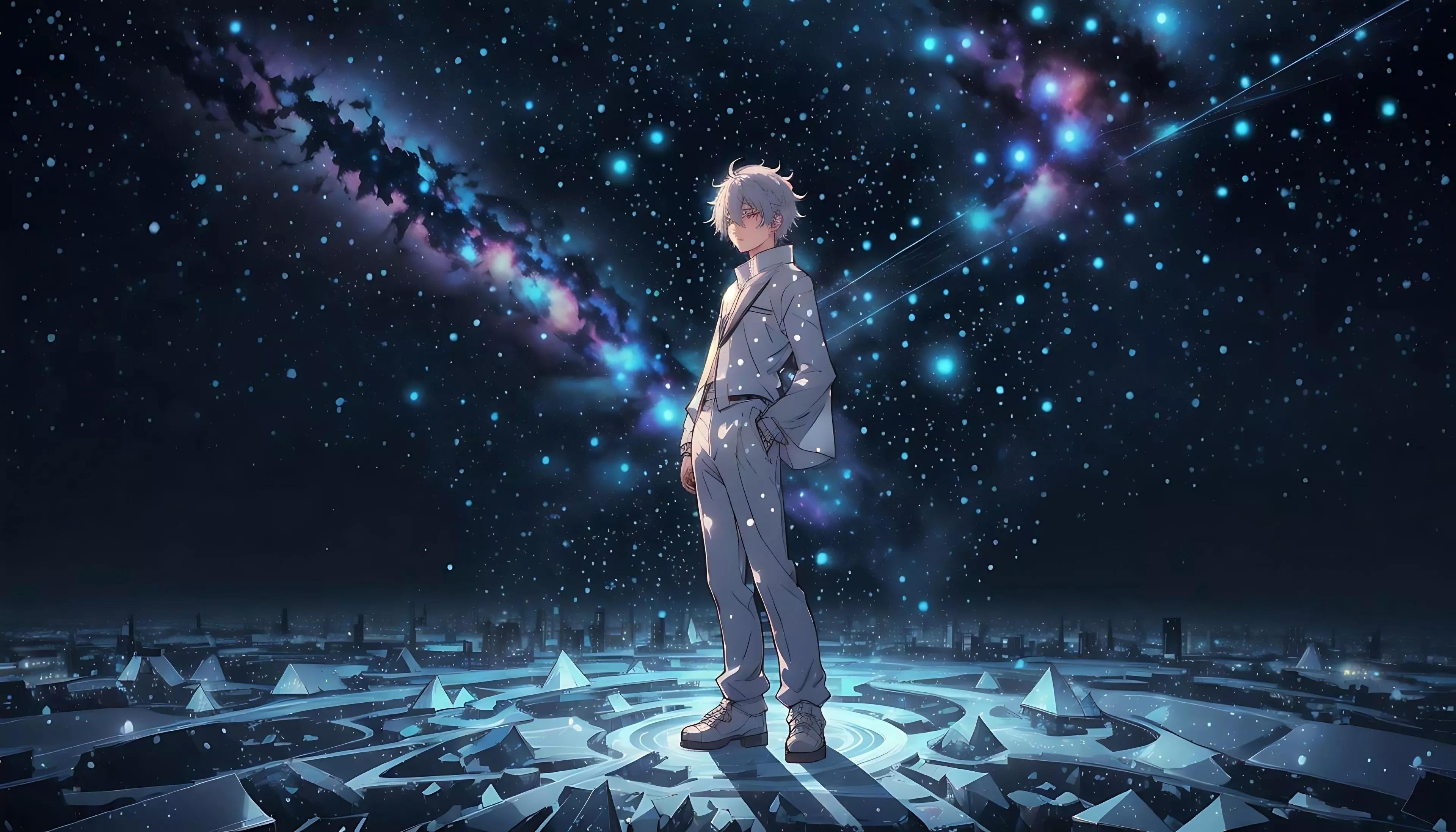 Sad Anime Boy HD Futuristic Space