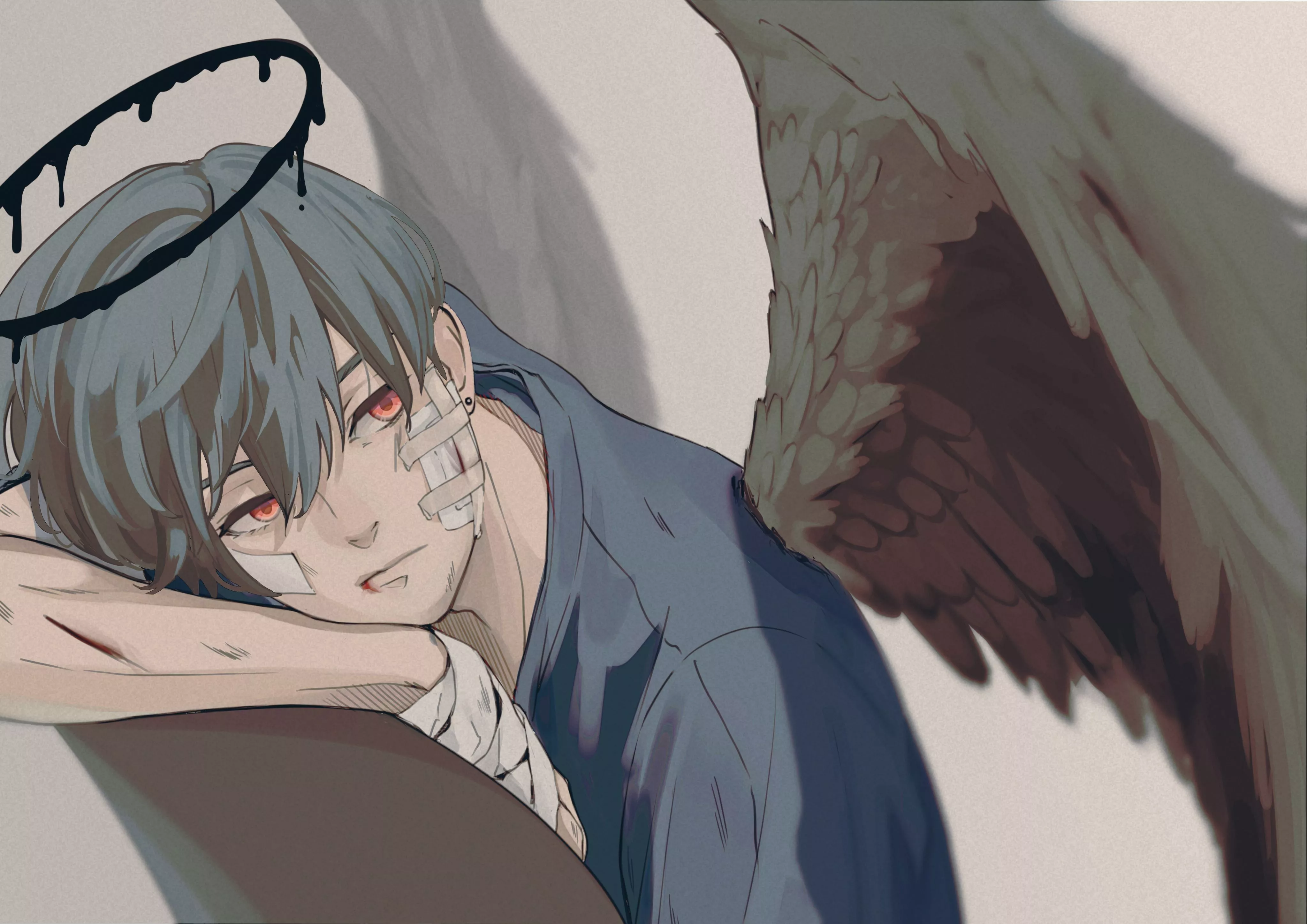 Download Wings Sad Short Hair Anime