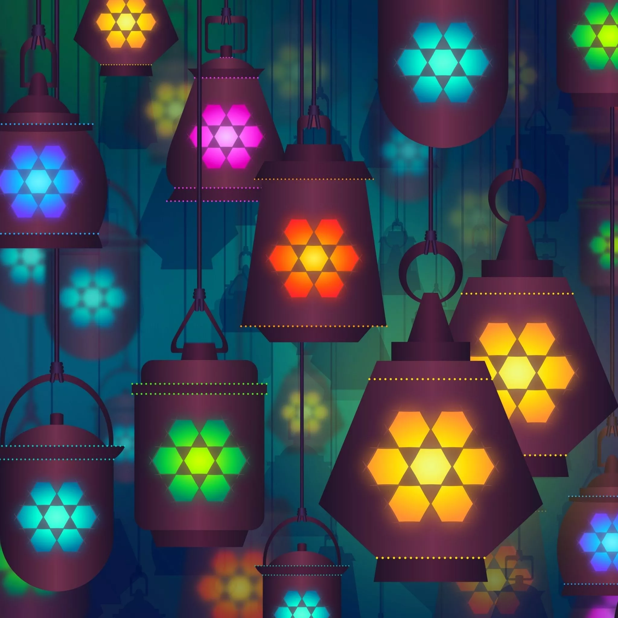 Lanterns Wallpaper 4K, Lamps, Girly