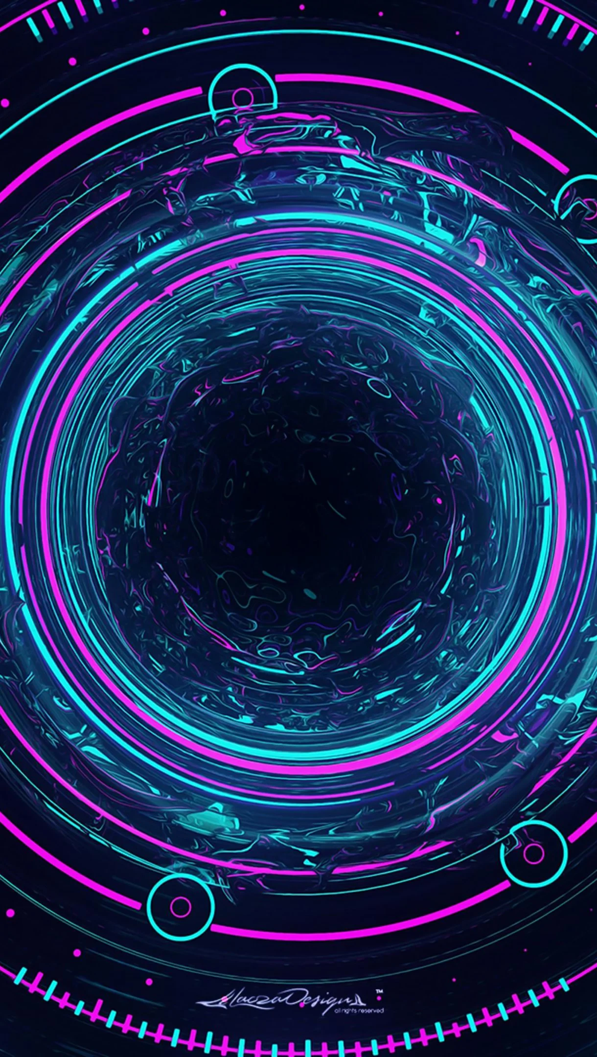 Neon interstellar digital artwork