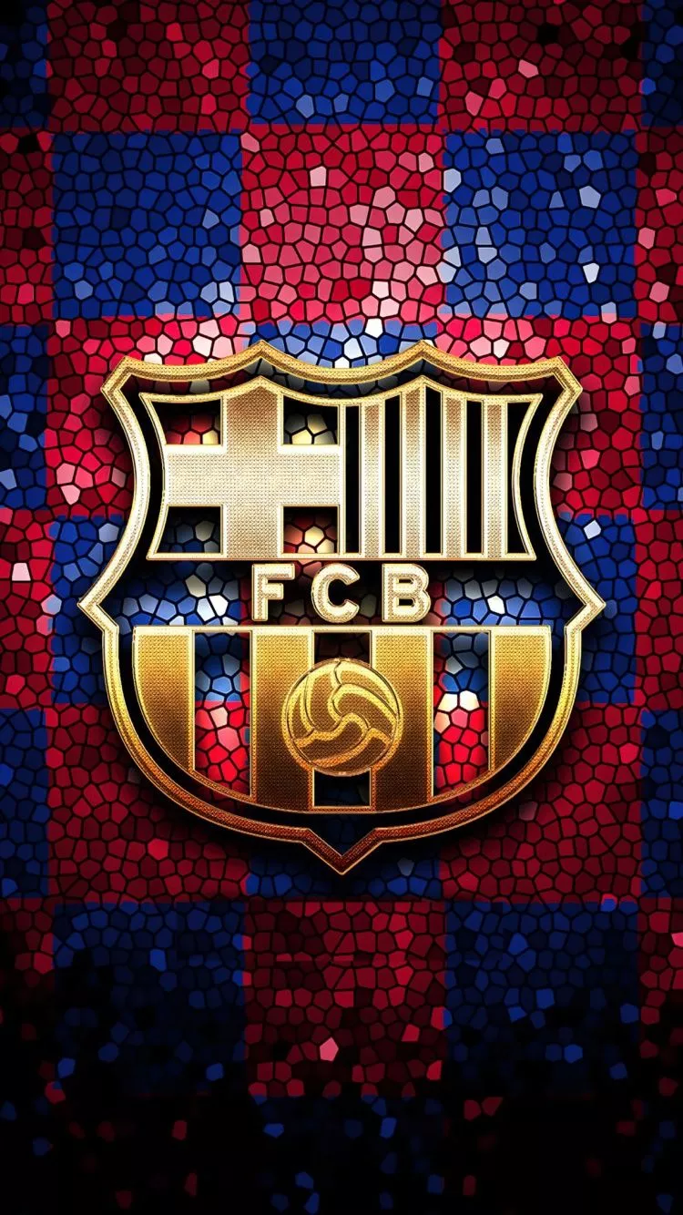 FCB Wallpaper 4K, Mosaic, Logo, Dark