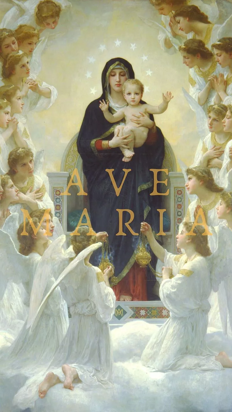 Ave Maria, blessed mother, god, jesus, mary, HD phone wallpaper