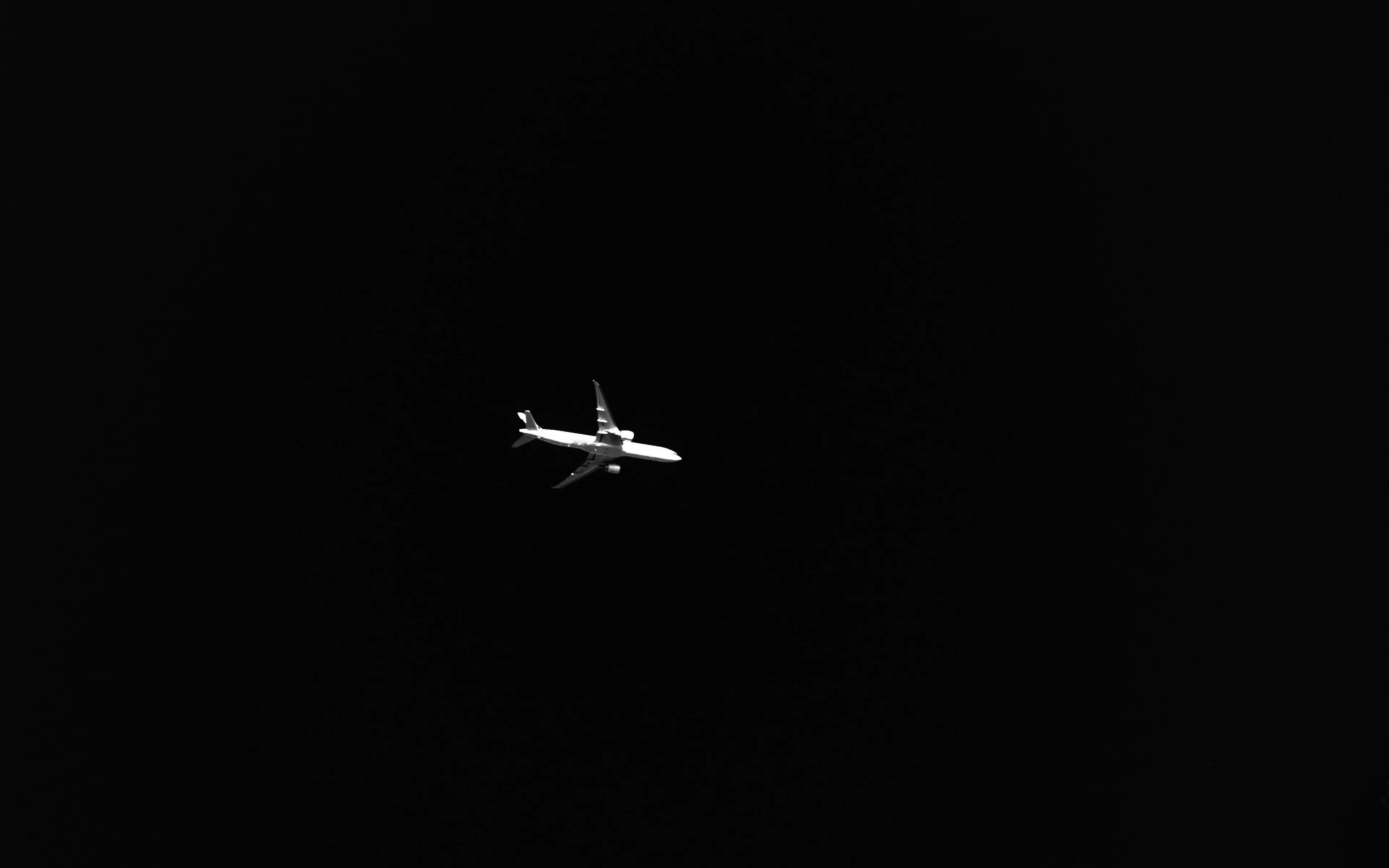 wallpaper 3840x2400 airplane, sky, bw