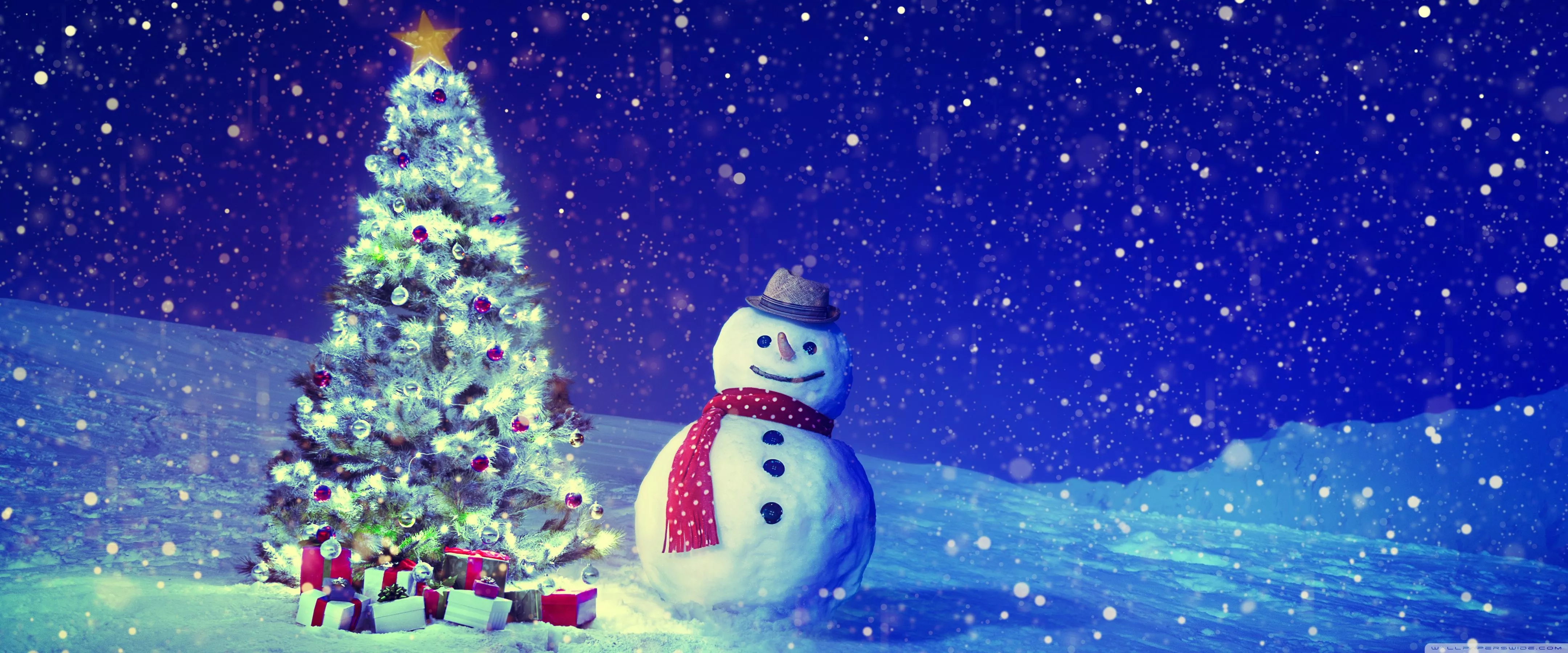 Christmas Tree, Snowman, Winter