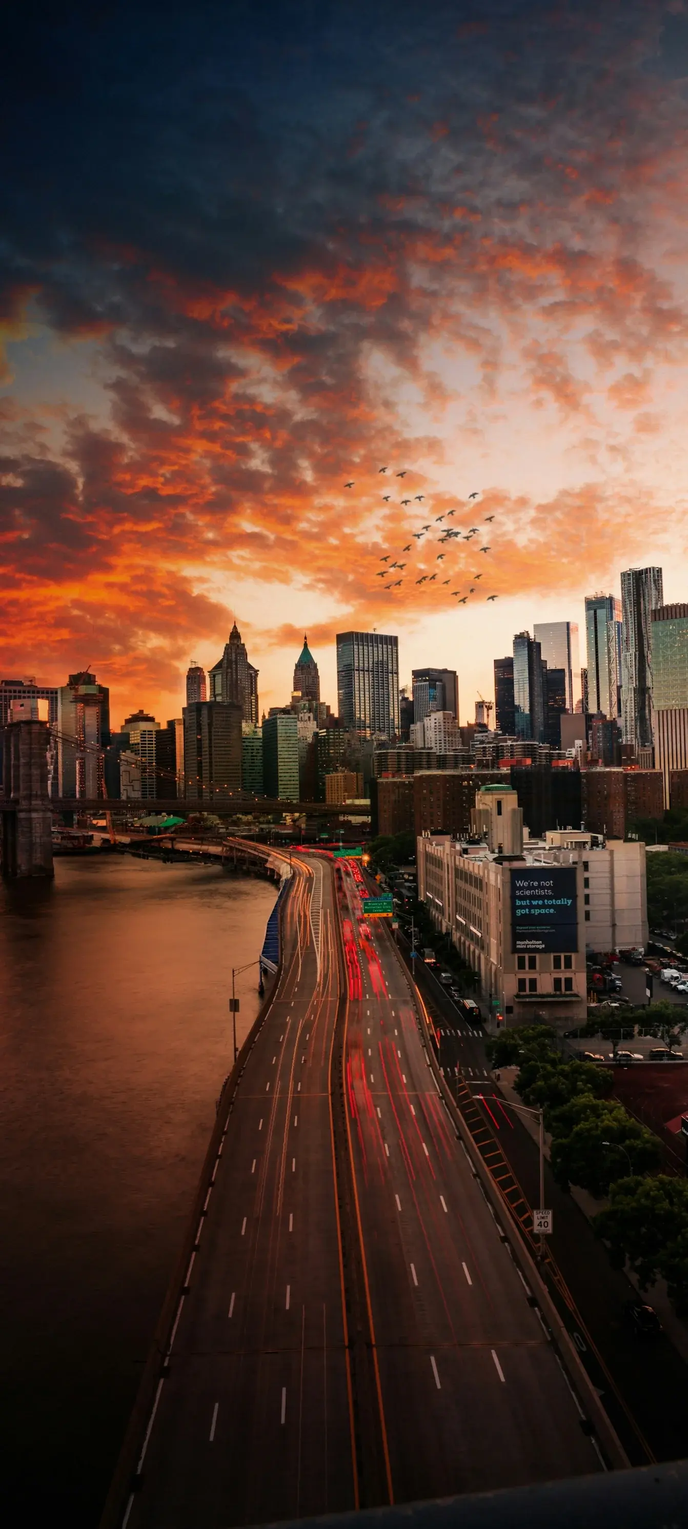 Free HD Sunset In New York Wallpaper