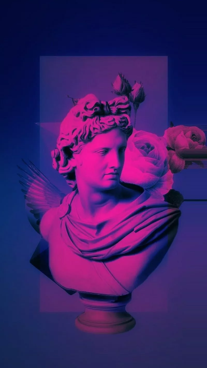 HD vaporwave statue wallpaper