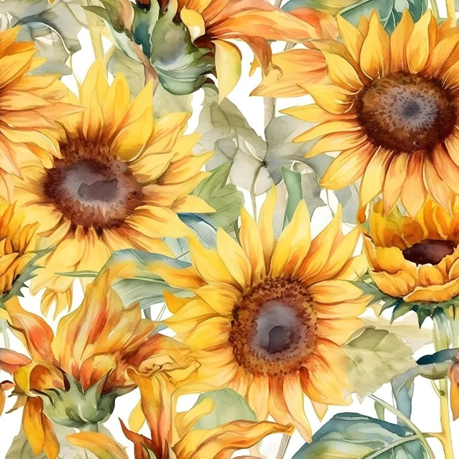 MuralPeel Watercolor Sunflowers Yellow