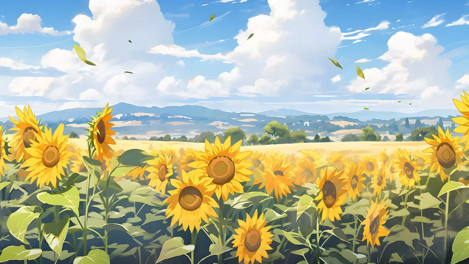 Landscape Sunflowers Field Desktop