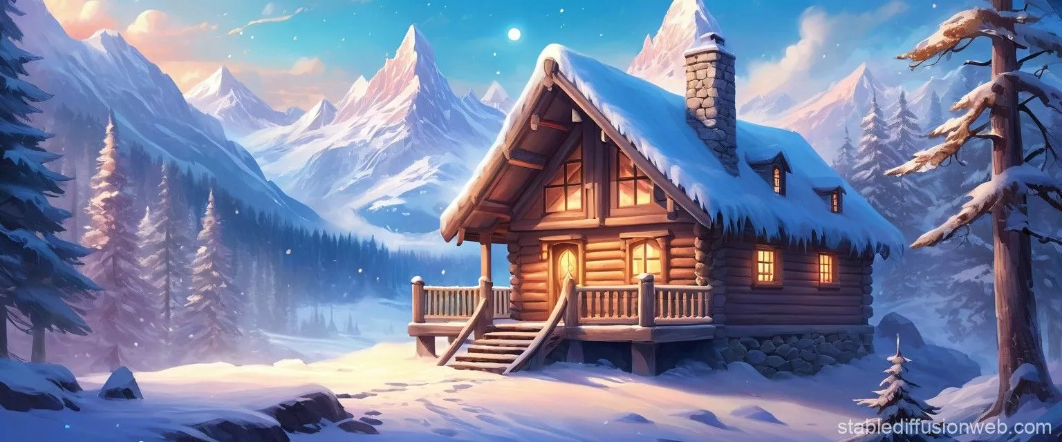 Cozy Cabin Winter Wallpaper. Stable