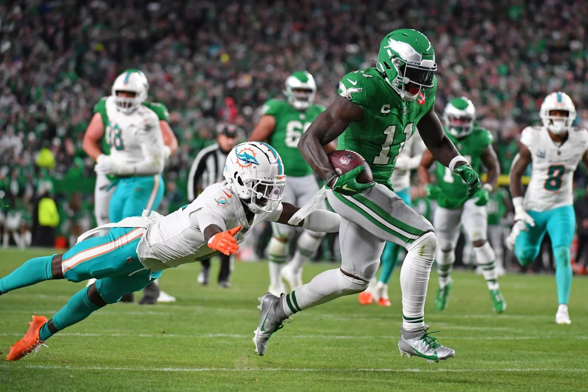 Gray in the Kelly Green Uniforms