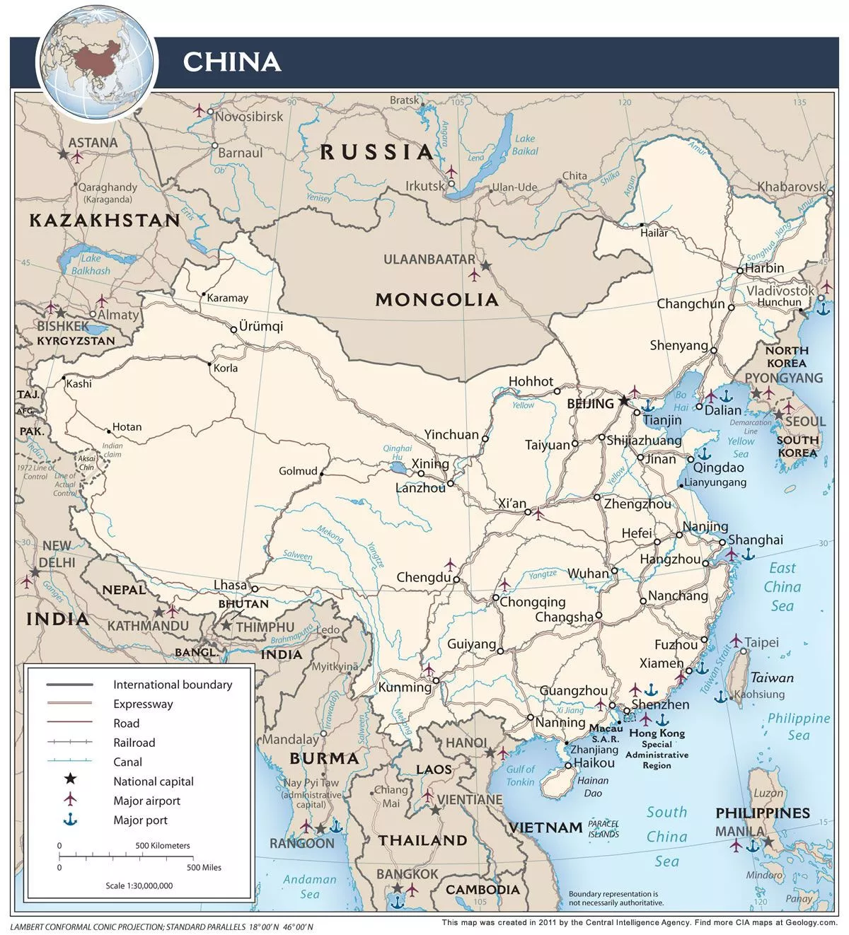 China Map and Satellite Image