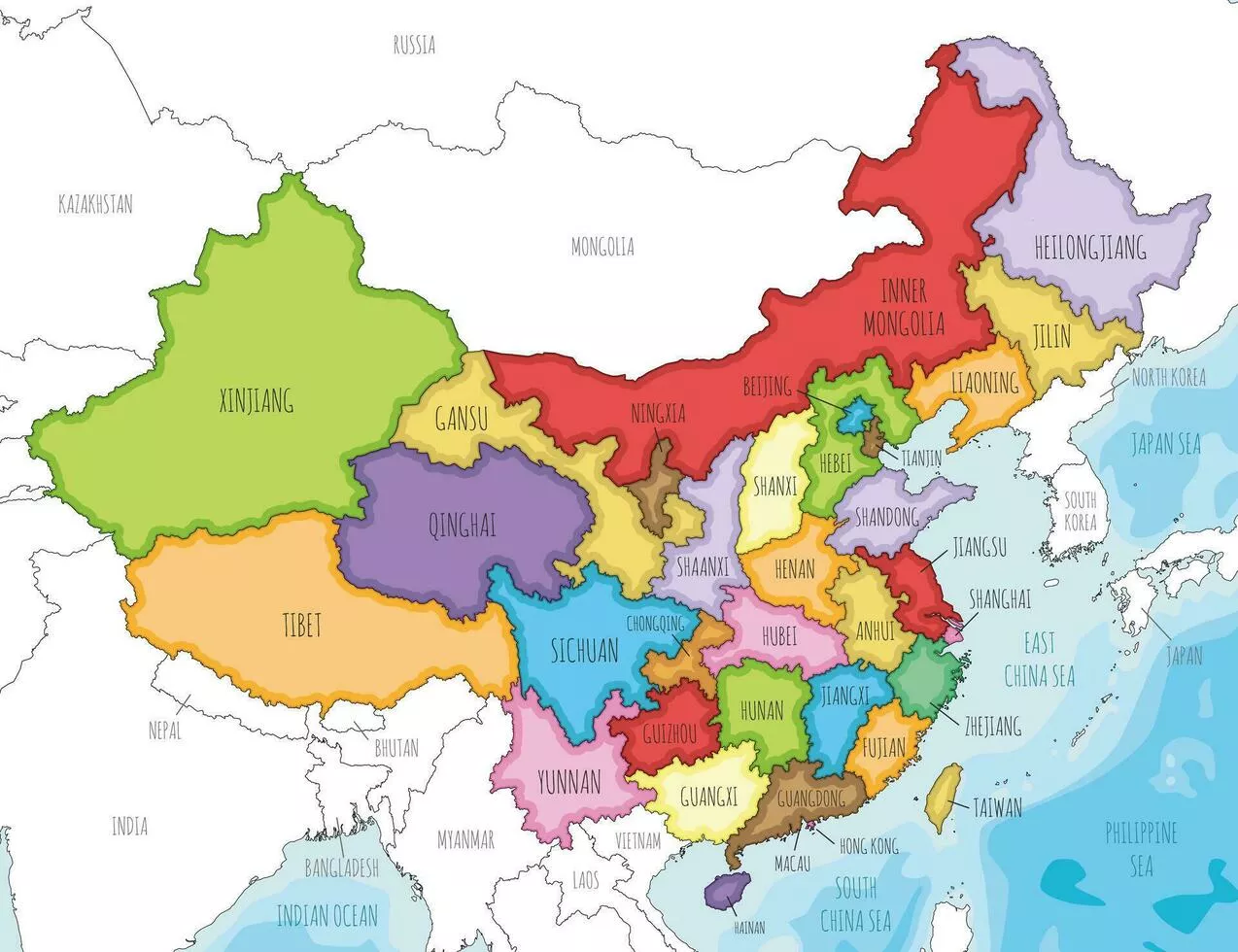China Map Vector Art, Icon