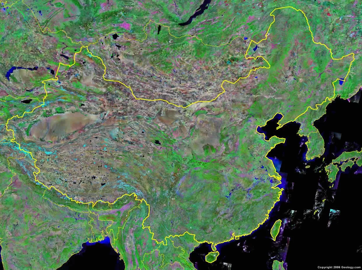 China Map and Satellite Image